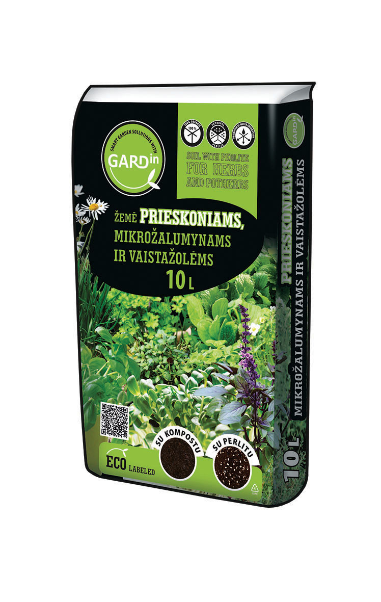 GARDIN Žemė prieskoniams, mikrožalumynams ir vaistažolėms  10L